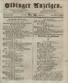 Elbinger Anzeigen, Nr. 25. Sonnabend, 28. März 1846