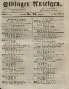 Elbinger Anzeigen, Nr. 29. Sonnabend, 11. April 1846