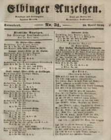 Elbinger Anzeigen, Nr. 31. Sonnabend, 18. April 1846