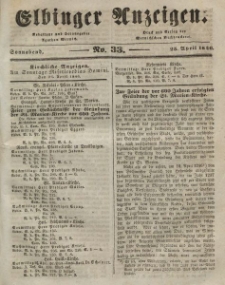 Elbinger Anzeigen, Nr. 33. Sonnabend, 25. April 1846