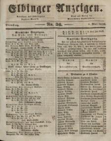 Elbinger Anzeigen, Nr. 36. Dienstag, 5. Mai 1846