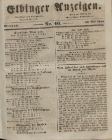 Elbinger Anzeigen, Nr. 40. Mittwoch, 20. Mai 1846