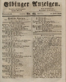 Elbinger Anzeigen, Nr. 45. Sonnabend, 6. Juni 1846