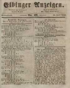 Elbinger Anzeigen, Nr. 47. Sonnabend, 13. Juni 1846