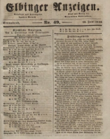 Elbinger Anzeigen, Nr. 49. Sonnabend, 20. Juni 1846