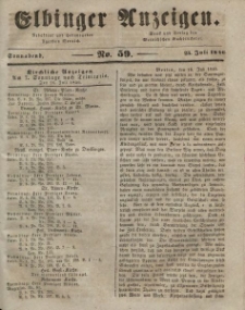 Elbinger Anzeigen, Nr. 59. Sonnabend, 25. Juli 1846