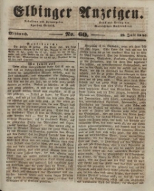 Elbinger Anzeigen, Nr. 60. Mittwoch, 29. Juli 1846