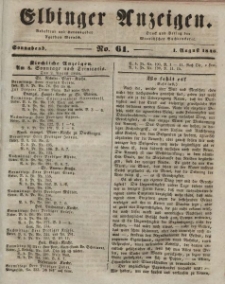 Elbinger Anzeigen, Nr. 61. Sonnabend, 1. August 1846