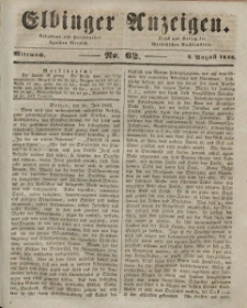 Elbinger Anzeigen, Nr. 62. Mittwoch, 5. August 1846