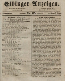 Elbinger Anzeigen, Nr. 65. Sonnabend, 15. August 1846