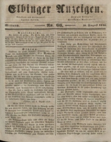 Elbinger Anzeigen, Nr. 66. Mittwoch, 19. August 1846