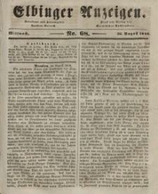 Elbinger Anzeigen, Nr. 68. Mittwoch, 26. August 1846