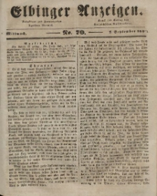 Elbinger Anzeigen, Nr. 70. Mittwoch, 2. September 1846