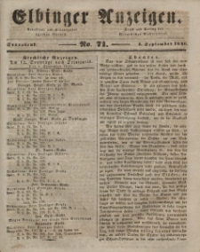 Elbinger Anzeigen, Nr. 71. Sonnabend, 5. September 1846