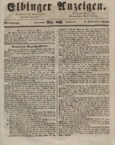 Elbinger Anzeigen, Nr. 80. Mittwoch, 7. Oktober 1846