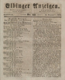 Elbinger Anzeigen, Nr. 93. Sonnabend, 21. November 1846