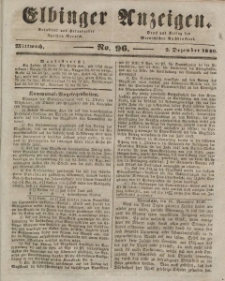 Elbinger Anzeigen, Nr. 96. Mittwoch, 2. Dezember 1846