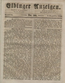 Elbinger Anzeigen, Nr. 98. Mittwoch, 9. Dezember 1846