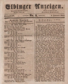 Elbinger Anzeigen, Nr. 3. Sonnabend, 9. Januar 1847