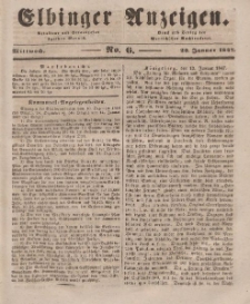 Elbinger Anzeigen, Nr. 6. Mittwoch, 20. Januar 1847