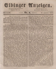 Elbinger Anzeigen, Nr. 8. Mittwoch, 27. Januar 1847