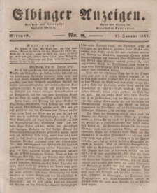 Elbinger Anzeigen, Nr. 8. Mittwoch, 27. Januar 1847