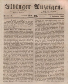 Elbinger Anzeigen, Nr. 10. Mittwoch, 3. Februar 1847