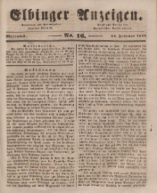 Elbinger Anzeigen, Nr. 16. Mittwoch, 24. Februar 1847