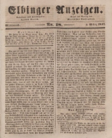 Elbinger Anzeigen, Nr. 18. Mittwoch, 3. März 1847