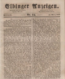 Elbinger Anzeigen, Nr. 24. Mittwoch, 24. März 1847