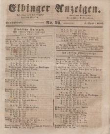 Elbinger Anzeigen, Nr. 27. Sonnabend, 3. April 1847