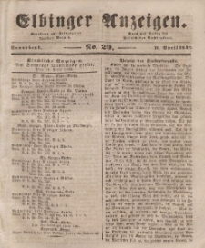 Elbinger Anzeigen, Nr. 29. Sonnabend, 10. April 1847
