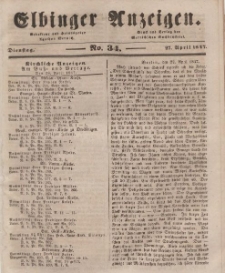 Elbinger Anzeigen, Nr. 34. Dienstag, 27. April 1847