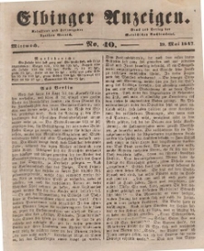 Elbinger Anzeigen, Nr. 40. Mittwoch, 19. Mai 1847