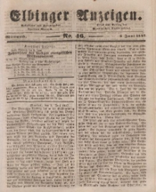 Elbinger Anzeigen, Nr. 46. Mittwoch, 9. Juni 1847