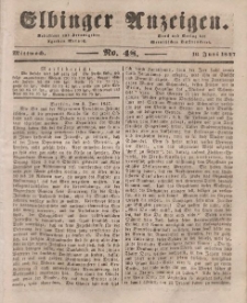 Elbinger Anzeigen, Nr. 48. Mittwoch, 16. Juni 1847