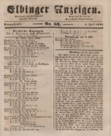 Elbinger Anzeigen, Nr. 53. Sonnabend, 3. Juli 1847