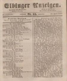 Elbinger Anzeigen, Nr. 61. Sonnabend, 31. Juli 1847