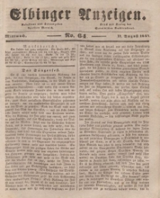 Elbinger Anzeigen, Nr. 64. Mittwoch, 11. August 1847