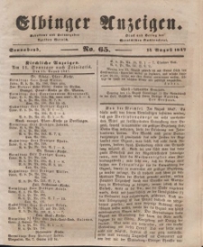 Elbinger Anzeigen, Nr. 65. Sonnabend, 14. August 1847