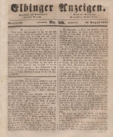 Elbinger Anzeigen, Nr. 66. Mittwoch, 18. August 1847