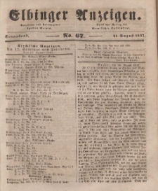 Elbinger Anzeigen, Nr. 67. Sonnabend, 21. August 1847