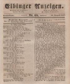 Elbinger Anzeigen, Nr. 69. Sonnabend, 28. August 1847