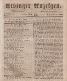 Elbinger Anzeigen, Nr. 71. Sonnabend, 4. September 1847