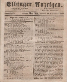 Elbinger Anzeigen, Nr. 73. Sonnabend, 11. September 1847