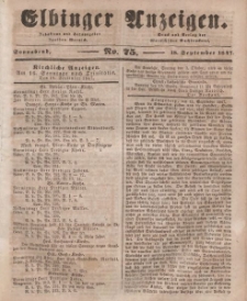 Elbinger Anzeigen, Nr. 75. Sonnabend, 18. September 1847