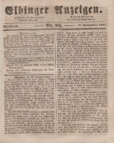 Elbinger Anzeigen, Nr. 92. Mittwoch, 17. November 1847