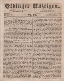 Elbinger Anzeigen, Nr. 94. Mittwoch, 24. November 1847