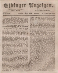 Elbinger Anzeigen, Nr. 98. Mittwoch, 8. Dezember 1847