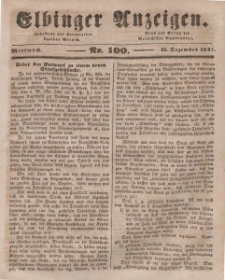 Elbinger Anzeigen, Nr. 100. Mittwoch, 15. Dezember 1847